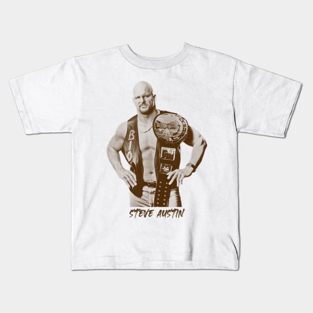 Steve Austin Kids T-Shirt by DarkFeather